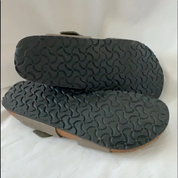 BIRKENSTOCK Criss Cross Slide Leather Sandals - Size 12